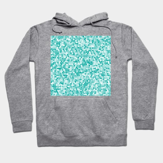 Teal Shades Mosaic Pattern Hoodie by John Uttley